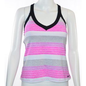 Nike V-Neck Racerback Striped Tankini Swim Top Size M
